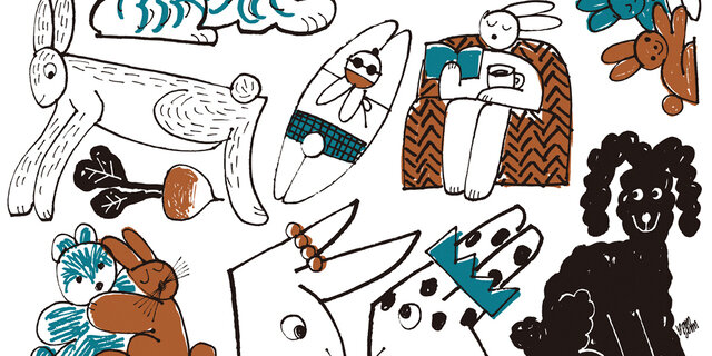 yamyam RABBITハンカチ／カラー | yamyam（ヤムヤム