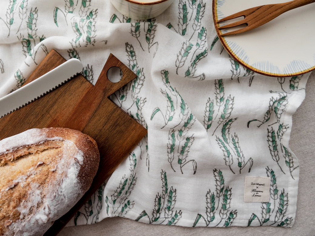 チルチル2/4 TWO CHAPATI ダブルガーゼクロス（Lサイズ100cm角）／ストライプ（4